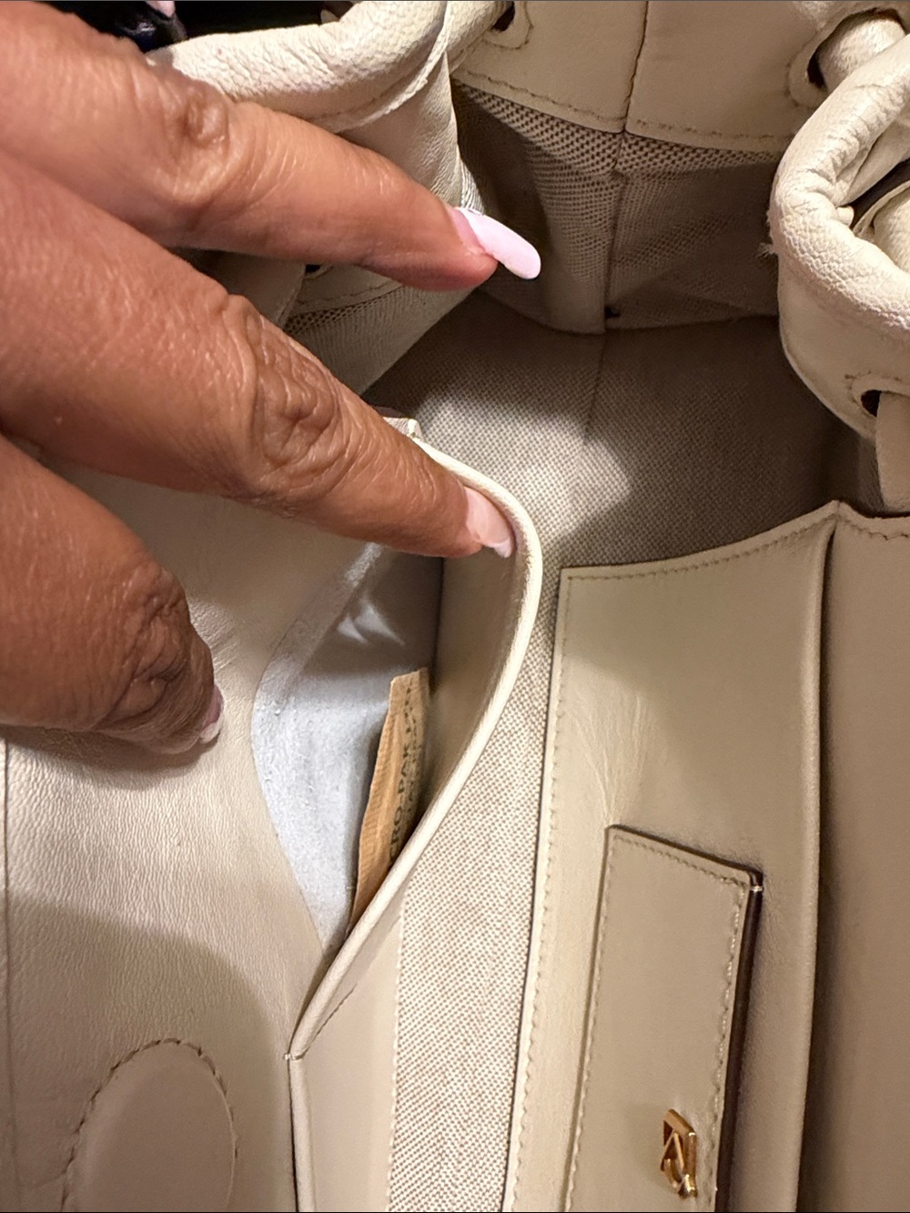 Donna Karan Woven Leather Shoulder Bag in Cream - Picture 9 of 9